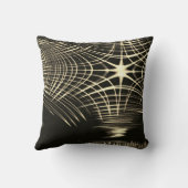 波で繰り返される交差カーキ線 クッション (裏面)