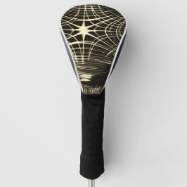 波で繰り返される交差カーキ線 ゴルフヘッドカバー