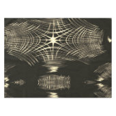 波で繰り返される交差カーキ線 テーブルクロス (正面(横))