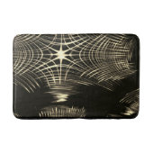 波で繰り返される交差カーキ線 バスマット (正面)