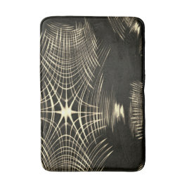 波で繰り返される交差カーキ線 バスマット