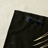 波で繰り返される交差カーキ線 ビーチタオル (インサイチュ)