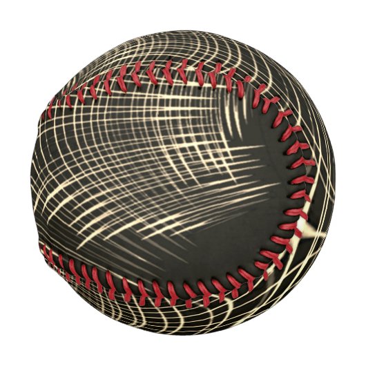 波で繰り返される交差カーキ線 野球ボール (裏面左)