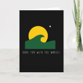 波とおもしろいを持おもしろいつサーフィンサーファー カード (正面)