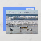 波とカモメのはがき ポストカード (正面/裏面)