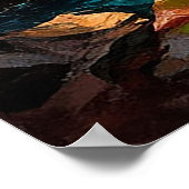 波とカモメの劇的な海の風景 ポスター (角)