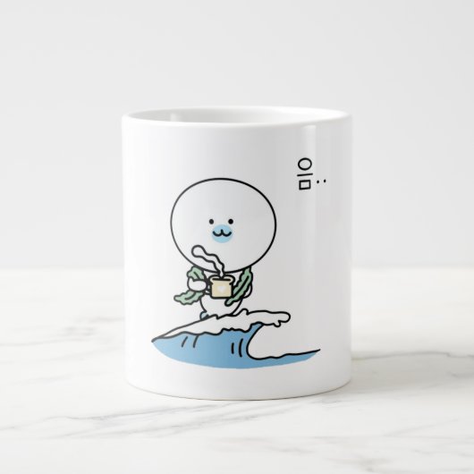 波とコーヒーとアザラシ ジャンボコーヒーマグカップ (正面)