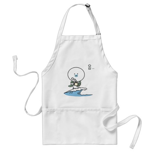 波とコーヒーとアザラシ スタンダードエプロン (正面)