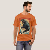 波とゴジラ Tシャツ (正面フル)
