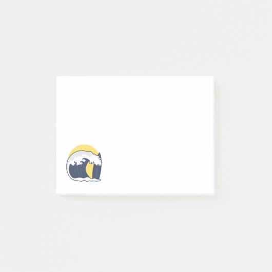 波とサーフボード ポストイット (正面)
