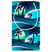 波とヤシの木 スモールペーパーバッグ (裏面)