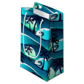 波とヤシの木 スモールペーパーバッグ (正面アングル)