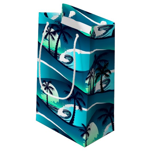 波とヤシの木 スモールペーパーバッグ (裏面アングル)