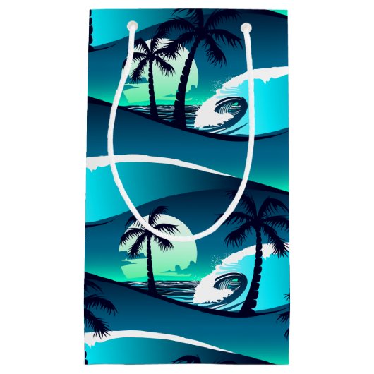 波とヤシの木 スモールペーパーバッグ (正面)