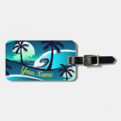 波とヤシの木 ラゲッジタグ (正面横)