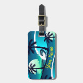 波とヤシの木 ラゲッジタグ (正面縦)