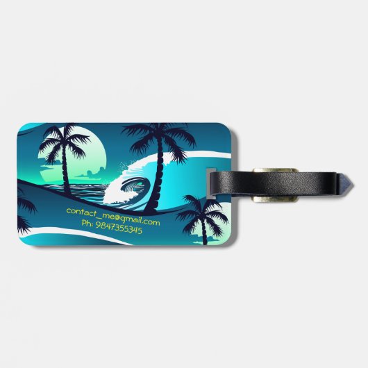 波とヤシの木 ラゲッジタグ (裏面横)
