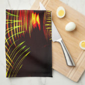 波と光の効果で繰り返される線 キッチンタオル (四つ折り)