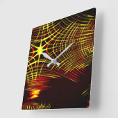 波と光の効果で繰り返される線 スクエア壁時計 (傾斜)