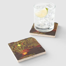 波と光の効果で繰り返される線 ストーンコースター