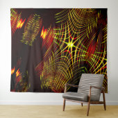 波と光の効果で繰り返される線 タペストリー (インサイチュ(横))