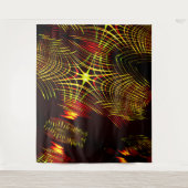 波と光の効果で繰り返される線 タペストリー (正面)