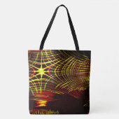 波と光の効果で繰り返される線 トートバッグ (正面)