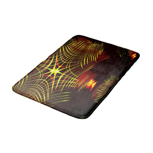 波と光の効果で繰り返される線 バスマット (アングル)