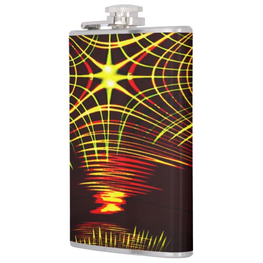 波と光の効果で繰り返される線 フラスク (左)