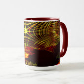 波と光の効果で繰り返される線 マグカップ (正面右)