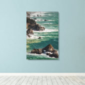 波と共に描く海岸の風景 キャンバスプリント (インサイチュ (ウッドフロア))