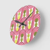 波と円 ラウンド壁時計 (傾斜)