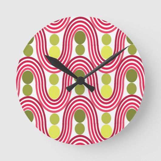 波と円 ラウンド壁時計 (正面)