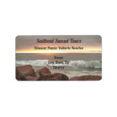 波と大きい石0893アドレス ラベル (正面)