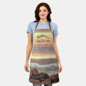 波と大きい石0893 エプロン (着用した状態)