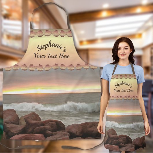 波と大きい石0893 エプロン