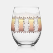 波と大きい石0893 ステムなしワイングラス (裏面)