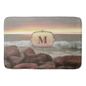 波と大きい石0893 バスマット (正面)