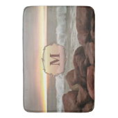 波と大きい石0893 バスマット (正面縦)