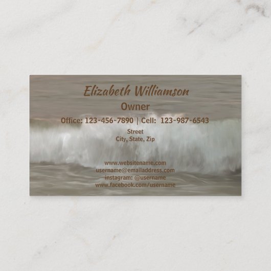 波と大きい石0893 名刺 (裏面)