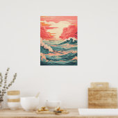 波と太陽の踊り ポスター (キッチン)