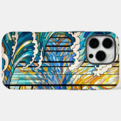 波と太陽光線ステンドグラスアート Case-Mate iPhoneケース (裏面 (横))