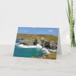波と崖-ノートカード サンキューカード
