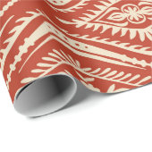 波と幾何学的な民俗オーナメント。オリエンタルV ラッピングペーパー (ロールコーナー)