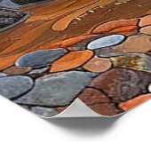 波と海の上の美しい夕日 ポスター (角)