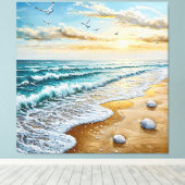 波と海の穏やかな景色 キャンバスプリント (インサイチュ (ウッドフロア))