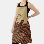 波と満月、日本のデザイン エプロン (インサイチュ)