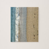 波と足跡 –  ジグソーパズル (縦)