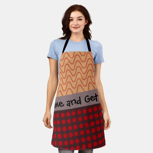 波と雨 エプロン (着用した状態)