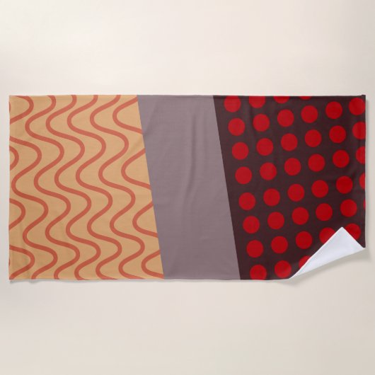 波と雨 ビーチタオル (正面)